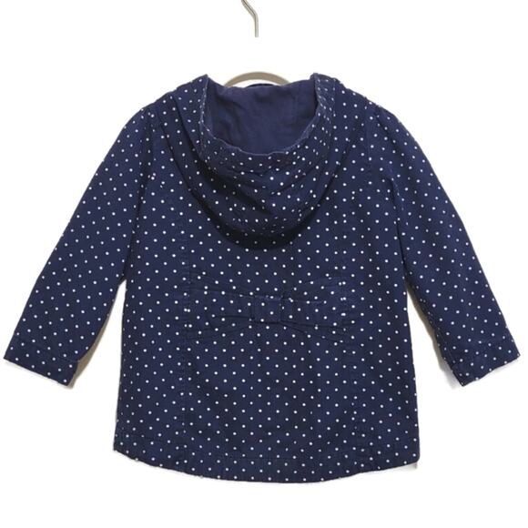 GYMBOREE Girls Polka Dot Zip Front Hooded Blue and White Cotton Jacket Size 2T - Picture 6 of 10